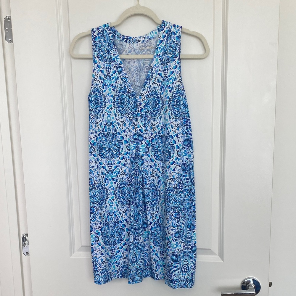 Lilly Pulitzer Blue and White Midi Dress